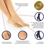 Neo G Travel Compression Socks For Women - Energizing tired, aching legs. Perfect flight companion, great for long periods of inactivity - Graduated Compression Socks - Beige - L