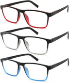 3 Pack Reading Glasses for Men, Blue Light Blocking Computer Readers (1.0-4.0)