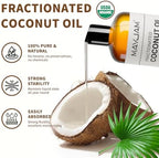 MAYJAM Organic Fractionated Coconut Oils Liquid 16oz, 100% Pure & Natural USDA Certified Cold Pressed Coconut Carrier Oil for Face Skin & Hair Moisturizing, Body Massage Oil for Essential Oils Mixing