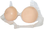 1 Pair Crossdressing Paste Silicone Conjoined Breast Implant Simulation Fake Boobs Fake Breast Male Transvestites Crossdressers Transgender Technique Realistic 1000g