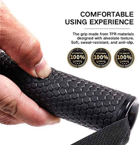 INNSTAR Heavy Duty Exercise Handles, Cable Machine Attachments Resistance Bands Handles with Solid ABS Core Grips Fitness Strap Stirrup Handle Cable Attachment