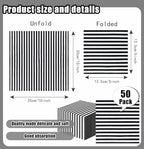 SietDESEO 50 Pieces Black Striped Napkins Disposable 3-Ply Black and White Striped Cocktail Napkins Paper Dinner Napkins for Birthday Baby Shower Wedding Party Beverage Napkin