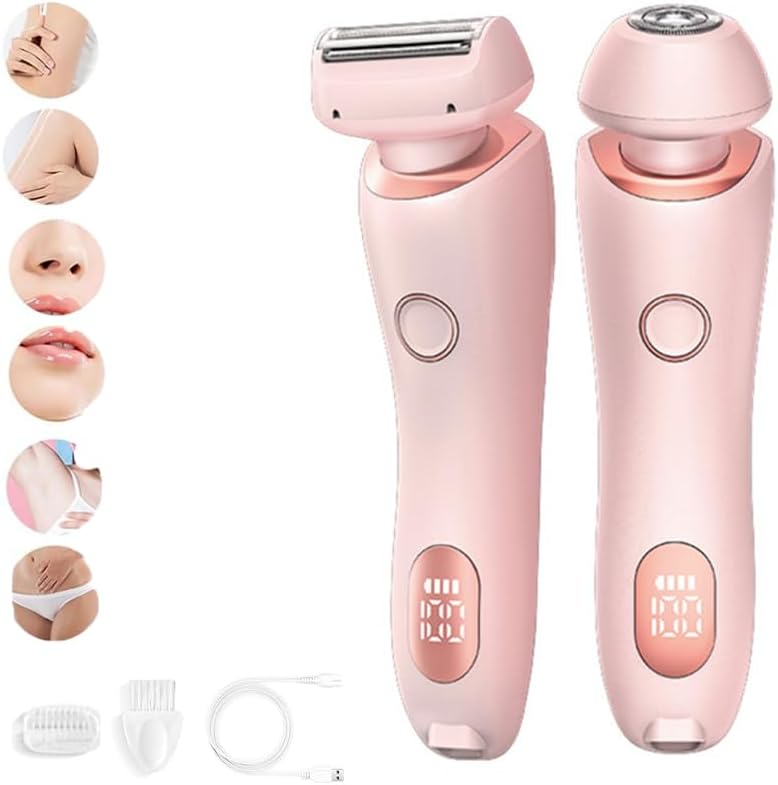 Silkglide Pro - 2024 Best Silk Glide Razor, Silk Glide Epilator Painless Hair Removal at Home, 2 in 1 Electric Shaver Razors for Women, Wet & Dry (Pink)