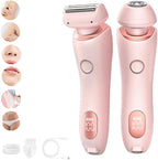 Silkglide Pro - 2024 Best Silk Glide Razor, Silk Glide Epilator Painless Hair Removal at Home, 2 in 1 Electric Shaver Razors for Women, Wet & Dry (Pink)
