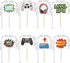 40 PCS Video Game Cupcake Toppers Double Sided Game On Controllers Cupcake Picks GamePad Cupcake Decorations for Game Theme Baby Shower Kids Boys Gamer Birthday Party Cake Decorations Supplies