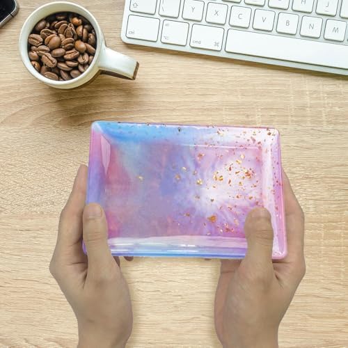 BIGEBO Rectangle Resin Tray Mold, 2 Pcs 6 Inch Jewelry Dish Silicone Mold for Resin Epoxy Casting Fruit Snack Tray Candles Holder Soap Dish Office Home Decoration Supplies
