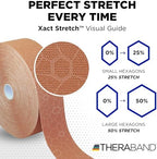 THERABAND Kinesiology Tape, Waterproof Physio Tape for Muscle & Joint Support, Standard Roll with XactStretch Application Indicators, 2 Inch x 103.3 Foot Bulk Roll, Beige/Beige