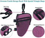 Forearm Crutch Bag Lightweight and Waterproof Forearm Crutch Accessories Storage Pouch with Triangle Shape, Universal Crutch Accessories Bag with Mesh Pocket to Organize Daily Essentials (Purple)