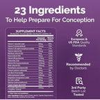 CONCEIVE PLUS Womens Fertility Support – Prenatal Multivitamin for Trying to Get Pregnant – Conception Blend, Hormonal Balance, Folate, Zinc, Thiamin, Riboflavin, Biotin – Non-GMO, Vegan – 30 Days