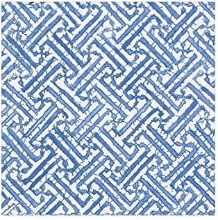 Caspari Fretwork Paper Cocktail Napkins in Blue - 20 Per Package