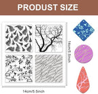 CHGCRAFT Fern Branches Leaves Polymer Clay Texture Sheets Plants Clay Modeling Pattern Pad Clay Mat for DIY Jewelry Making Craftwork and Printing Patterns Polymer Clay Earrings Tools,5.5x5.5Inch
