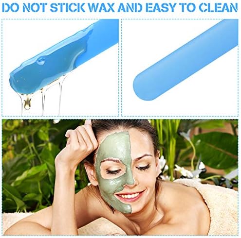 Mudder 3 Pcs Non-stick Wax Spatulas Silicone Waxing Applicator Hair Removal Sticks Applicator Spatula Reusable Hard Wax Scraper for Home Salon Body Use(Pink, Blue, Green)