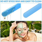 Mudder 3 Pcs Non-stick Wax Spatulas Silicone Waxing Applicator Hair Removal Sticks Applicator Spatula Reusable Hard Wax Scraper for Home Salon Body Use(Pink, Blue, Green)