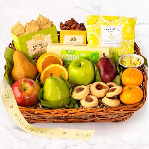 A Gift Inside Sympathy Orchard Delight Fruit and Gourmet Gift Basket