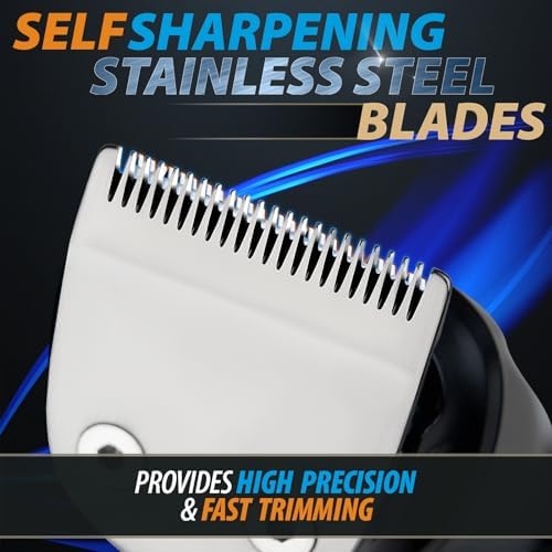 Beard Trimmer, 21 Piece All-in-One Mens Grooming Kit and Hair Clipper, Nose, Ear,Body and Face, Electric Razor with USB Recharge Dock