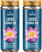 BLUE TEA - Pink Lotus Flower Tea - 1.40 Oz - 20 Cups | SUPER ANTIOXIDANT | Refreshing - Herbal Tea - Caffeine Free - Flower Based - Detox - Non Bitter - Non-GMO | Pet Jar Packaging