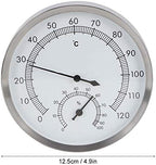 Indoor Hygrometer Thermometer 2 in 1 Stainless Steel Steam Room Sauna Room Thermometer Hygrometer Sauna Accessories for Any or Infrared Steam Saunas