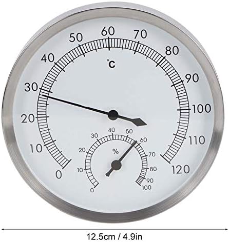 Indoor Hygrometer Thermometer 2 in 1 Stainless Steel Steam Room Sauna Room Thermometer Hygrometer Sauna Accessories for Any or Infrared Steam Saunas