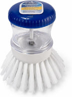 Soap Dispensing Dish Brush – Refillable Kitchen Scrub Brush with Liquid Soap Dispenser, Heavy Duty Scrubber for Pots, Pans & Dishes