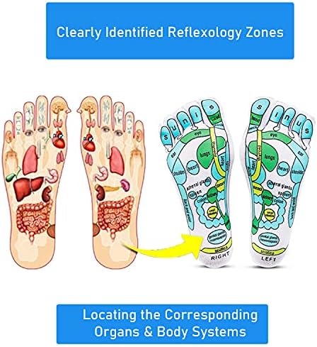 Acupressure Reflexology Socks for Women & Men Foot Massage Five Toe Separate Socks Cotton Reflexology Acupressure Charts & Rod Included; Relief Body Stress & Aches, Trigger Health & Wellness