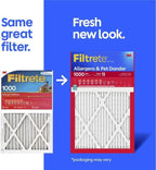 Filtrete 20x25x1 Air Filter, MERV 11, MPR 1000, Allergens & Pet Dander, 3-Month AC and Furnace Filters, Cleaner Air, Reliable Airflow, 6 HVAC Filters (Actual Size 19.68 x 24.68 x 0.81 in)