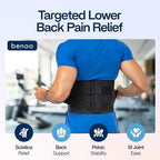 Back Brace for Lower Back Pain Relief | Sciatica Lumbar Support Belt for Men & Women, Adjustable Back Support Brace for Work & Daily Use, All-Day Comfort & Heavy-Duty Compression (Medium (33-37.9"))