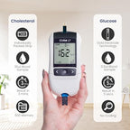 CURO L7 Portable Cholesterol & Glucose Testing Kit, Easy at-Home Use, Instant 6-in-1 Lipid Panel & Blood Sugar Results, Total, HDL, LDL, Triglycerides, Glucose