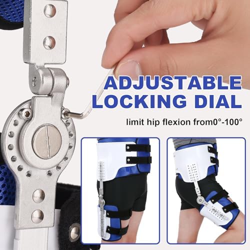 Hinged ROM Hip Abduction Brace, Adjustable Abduction Hip Stabilizer for Sciatica Pain Relief, Post Op Hips Orthosis Support Brace Joint Protection Fixation, Universal (Left)
