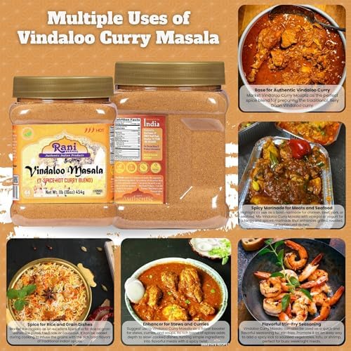 Rani Vindaloo Curry Masala Indian Spice Blend 16oz (1lb) 454g PET Jar ~ All Natural | Salt Free | Vegan | Gluten Friendly| NON-GMO | Kosher | No colors | Indian Origin