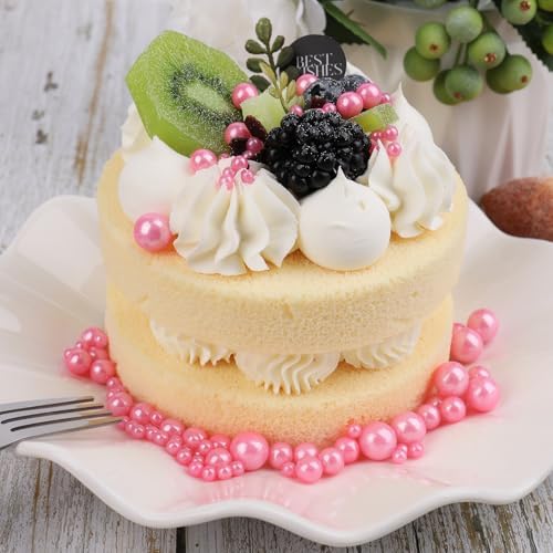Sprinkles for Cake Decorating, 7.8oz Pink Pearl Sprinkles Mix for Valentine's Cake Cupcake Cookie Baking Ice Cream Toppings