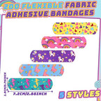 Tondiamo 200 Pieces 5 Styles Cartoon Bandages for Kids Flexible Adhesive Colorful Strips Waterproof Cute Bandages for Girls Repair Tape Knuckle Stickers Protection Care for Cuts Scrapes Burns