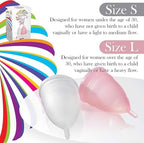 Talisi Menstrual Cups Set of 2 - Reusable Period Kit (Small & Large Sizes) - Super Soft Silicone Regular & Heavy Flow - Feminine Hygiene Products, Tampon & Pad Alternative - Organic Copa Menstrual