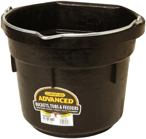 Little Giant Flat Rubber Bucket Rubber Flat Back Bucket (12 Quart) (Item No. DF12FB)