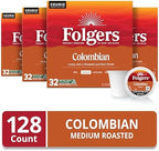 Folgers Colombian Coffee, Medium Roast, Keurig K-Cup Pods, 32 Count Boxes (Pack of 4)