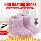 Soft Electric Heating Snow Boots Winter Foot Warmer Shoes USB Heating Shoes for Women, GrayOne Size/1 Pair, Suitable for Ice Fishing
