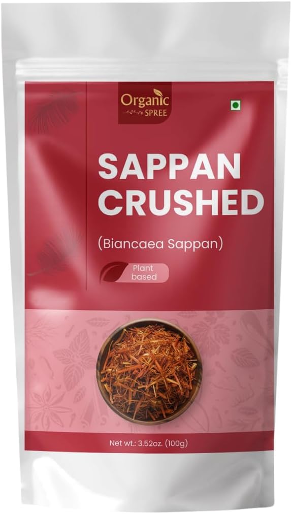 Organic Spree Sappan Wood Crushed 100gm (3.52oz) Biancaea Sappan Pathimugam Pathimukham Herbal Drink Mix