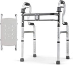 Walker,Folding Walker with Seat, Standard Walker for The Seniors,Adjustable Height,Lightweight Supports Up to 400 Lbs, Gray Walker