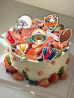 NICIFOAM 75 Pcs Edible Cake Decorations for Rugby Themed Cakes Decoration for Birthdays and Baby Showers Sports-Themed Cupcake Set