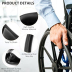 1 Pair Wheelchair Push Rim Covers for Invacare Wheelchair Accessories, Rear Wheel Grips Cover,Non-Slip Wear-Resistant Hand Push Cover Wheelchair(Black, 24 in)