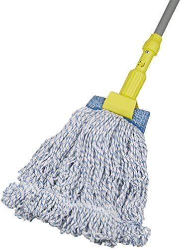 Amazon Basics Loop-End Rayon Finish Commercial String Mop Head for Floor Cleaning, 5 Inch Headband, Medium, 6-Pack