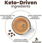 Rapidfire Original Flavor High Performance Keto Coffee Pods, Supports Energy & Metabolism, Single Serve K Cup, Brown, 16 Count
