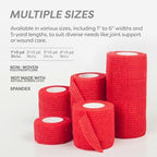 Dynarex Sensi-Wrap Self-Adhesive Bandages, Latex-Free, Colored Elastic Cohesive Athletic Tape, Tattoo Grip & Vet Wrap