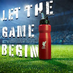 Liverpool FC Metal Water Bottle - Red 750ml with Straw