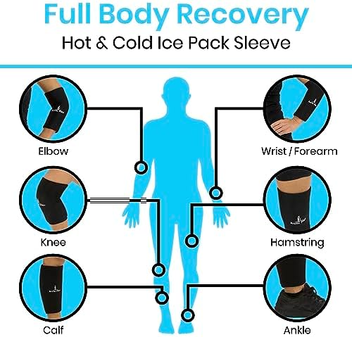 Arctic Flex Ice Sleeve for Knee, Elbow, Arm - Hot & Cold Freeze Pack Wrap for Tennis Pain Relief, Tendonitis - Gel Compression Brace for Injuries - Therapy Compress - Reusable, 360 Coverage