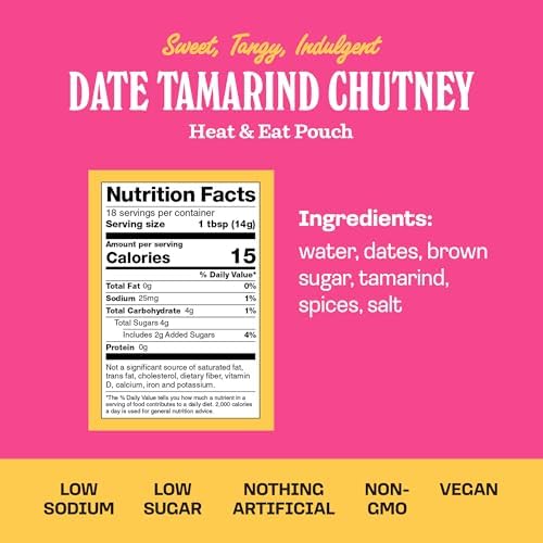 Brooklyn Delhi - Date Tamarind Chutney - Made with Sweet Dates and Tamarind - Vegan, Nothing Artificial - 9oz