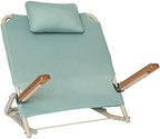 Adjustable Bed Backrest Support Wedge - Portable Bed Chair with Wooden Armrest, Lifting Back Rest for Elderly, Foldable Reading Floor Chair 5 Degree Sitting-up Bed Wedge Disability, Load Bearing 150KG
