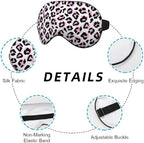 Leopard Eye Mask Sleeping Mask Pink Black Leopard Print Animal Sleep Masks Silky Soft Eye Cover for Women Men Shading Blindfold for Air Travel Sleeping