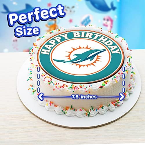 7.5 miami Basketball Cake Topper – Round Edible Birthday Cake Decorations, Happy Birthday Cake