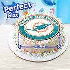 7.5 miami Basketball Cake Topper – Round Edible Birthday Cake Decorations, Happy Birthday Cake
