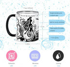 Mermaid Coffee Mug 11 Oz Mothers Day Birthday Gifts for Women, Black and White Mugs, Birthday Gift for Women Friendship, Mermaid Coffee Cup Adult Gifts for Friends, Mom, Grandma